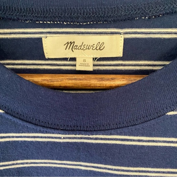 Madewell Blue & White T-shirt Tee Dress in Epperson Stripe Womens Size S… - Picture 6 of 6